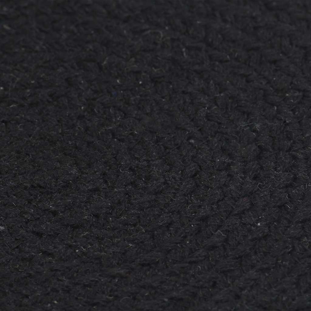 Tischsets 4 Stk. Schwarz 38 cm Rund Baumwolle