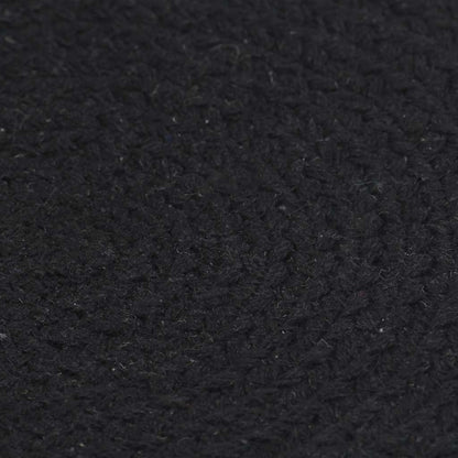 Tischsets 4 Stk. Schwarz 38 cm Rund Baumwolle