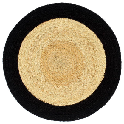 Tischsets 4 Stk. Natur und Schwarz 38 cm Jute und Baumwolle