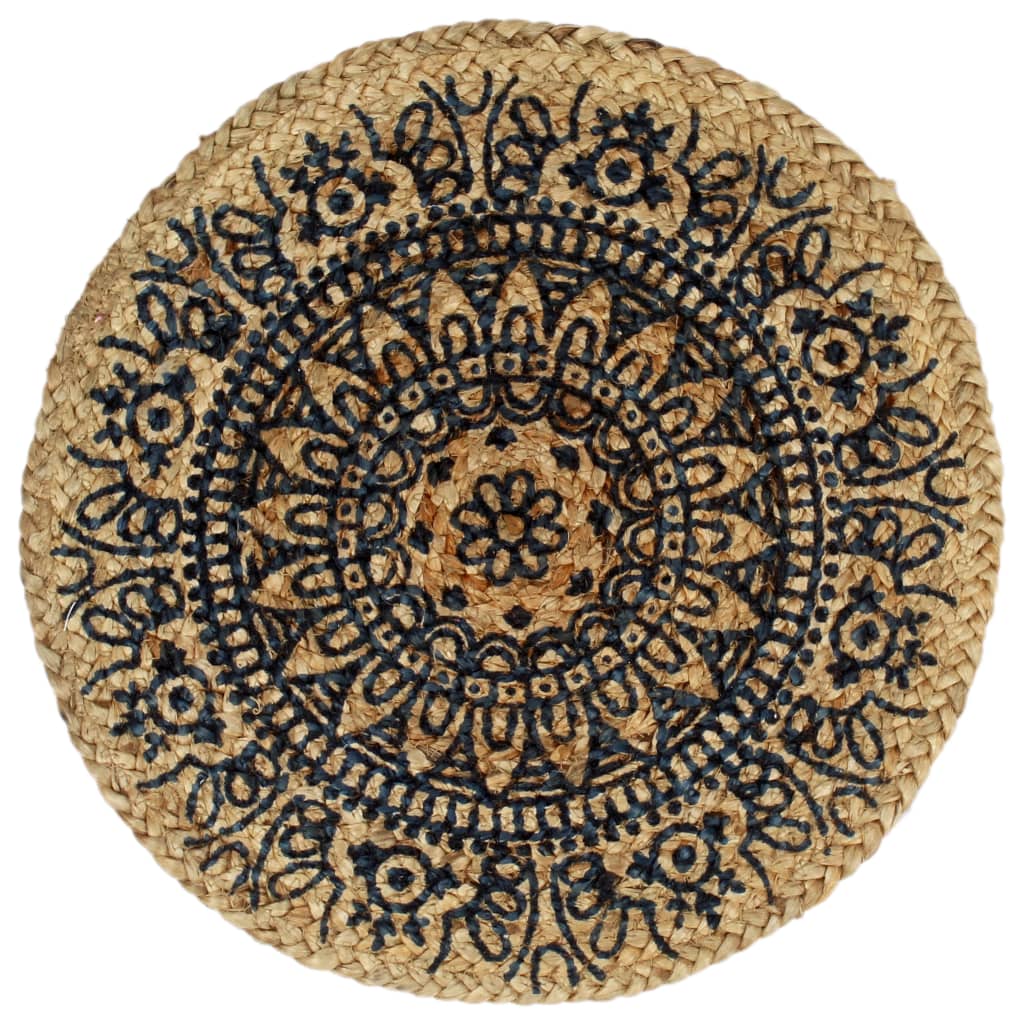 Tischsets 4 Stk. Dunkelblau 38 cm Rund Jute