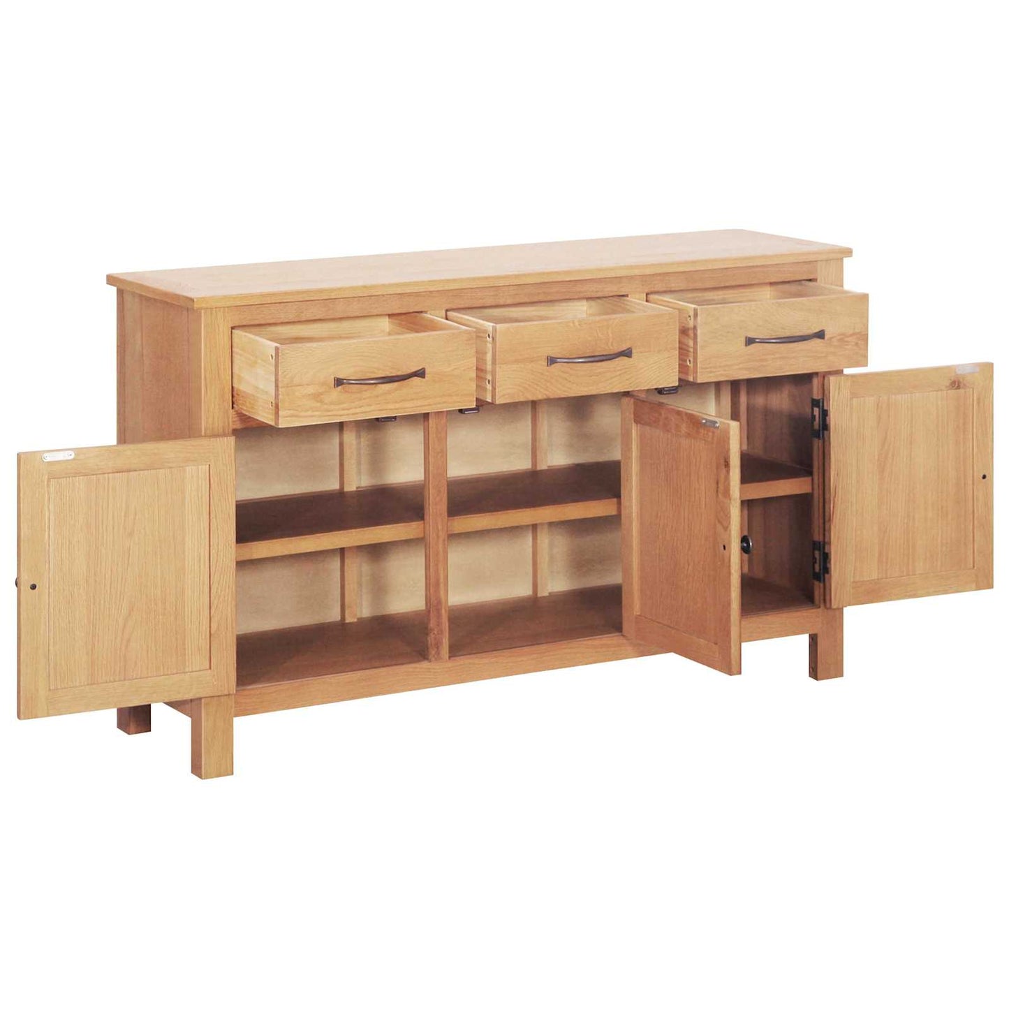 Sideboard Braun 112 x 33,5 x 70 cm Massivholz Eiche