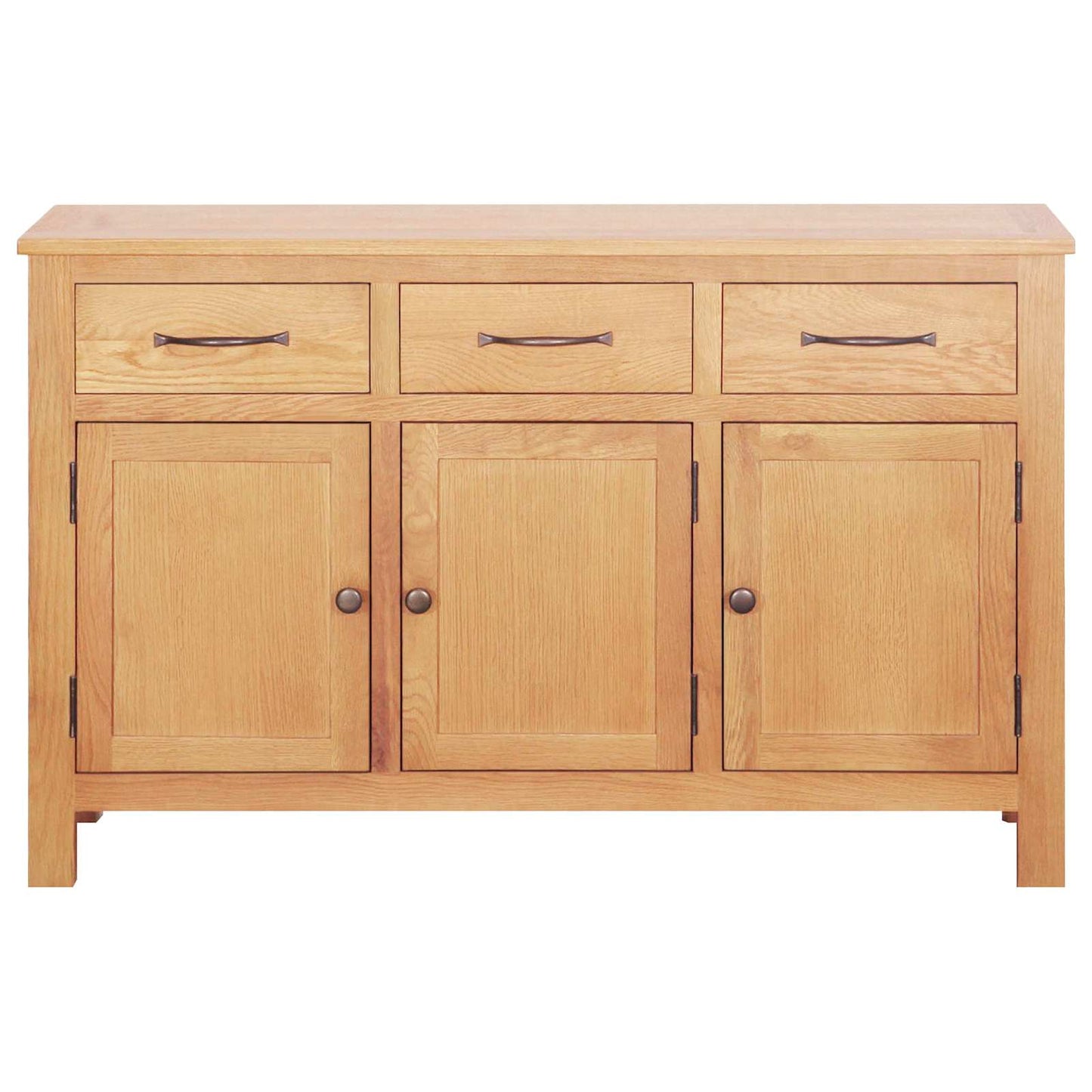 Sideboard Braun 112 x 33,5 x 70 cm Massivholz Eiche