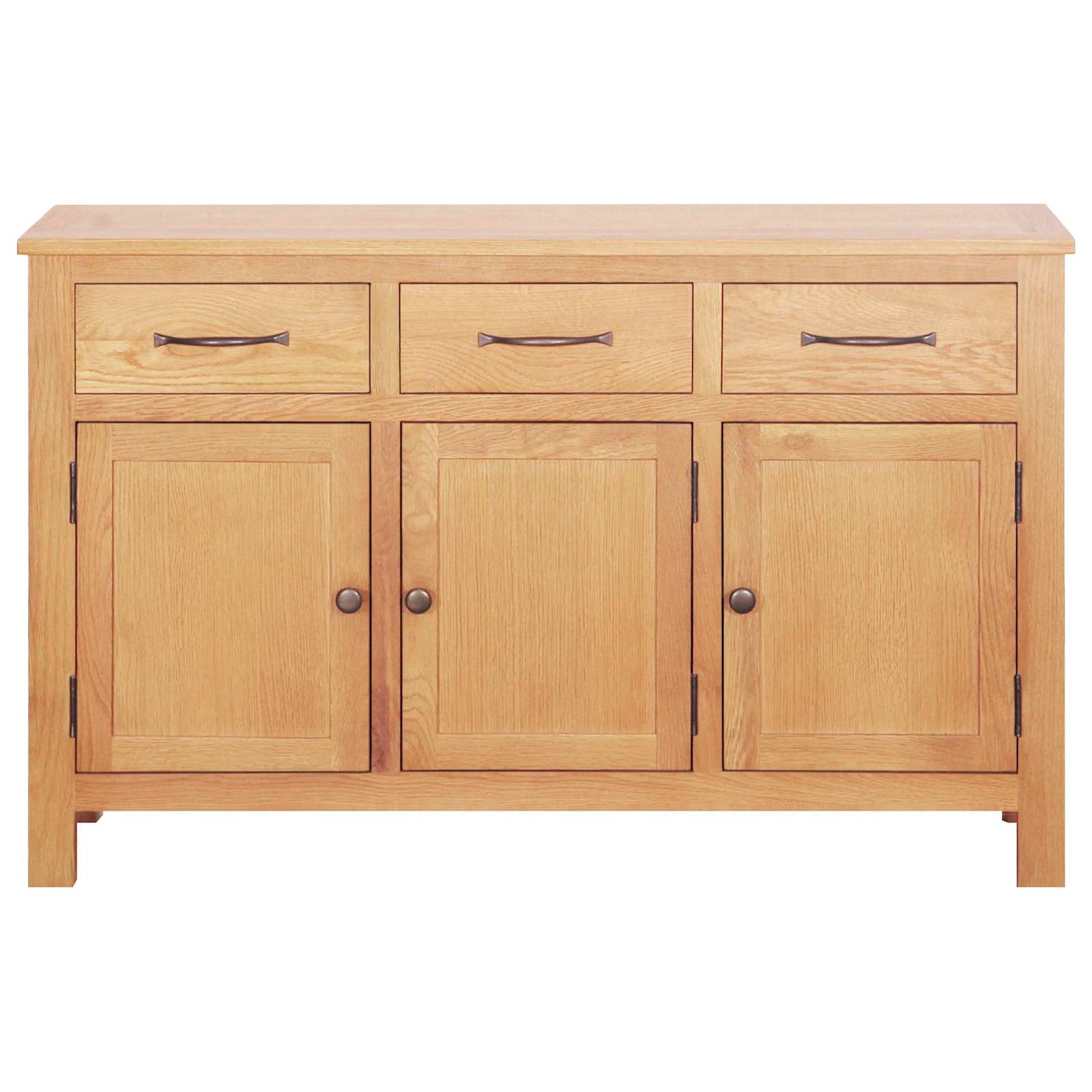 Sideboard Braun 112 x 33,5 x 70 cm Massivholz Eiche