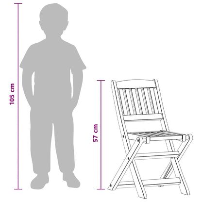 Kinderklappstühle, 2 Stück, aus massivem Eukalyptusholz