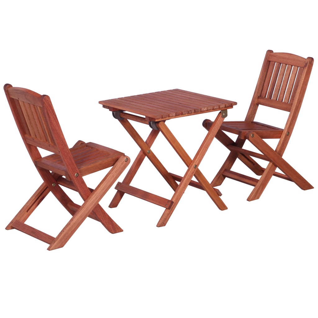 3-tlg. Bistro-Set für Kinder Massivholz Eukalyptus