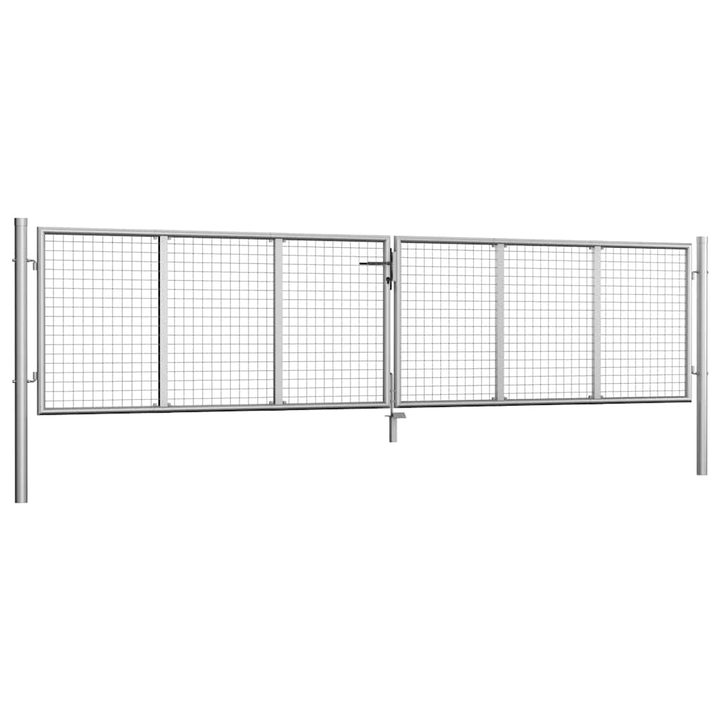 Gartentor verzinkter Stahl 400 x 75 cm Silber