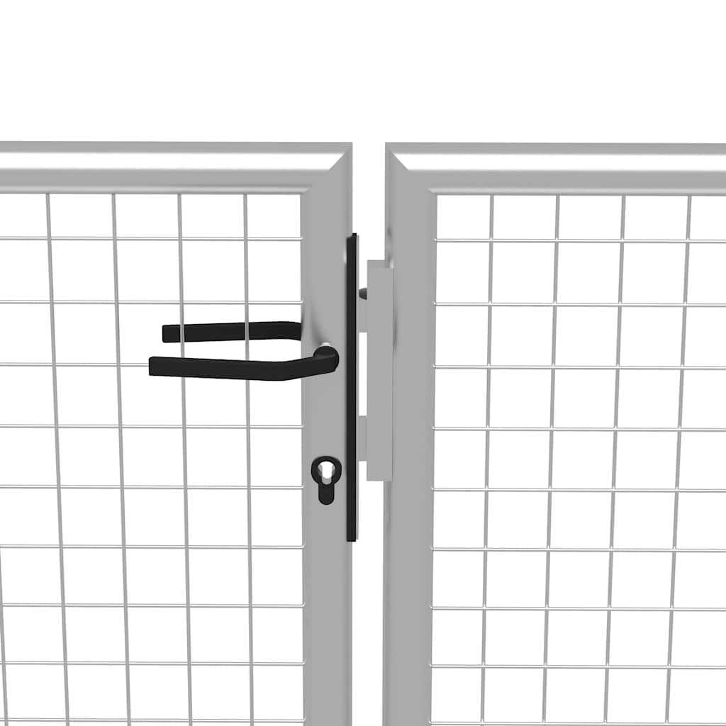Gartentor verzinkter Stahl 400 x 100 cm Silber