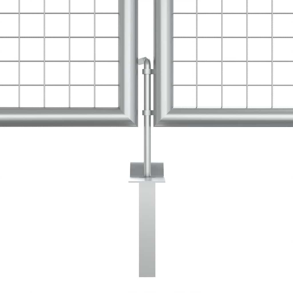 Gartentor verzinkter Stahl 400 x 125 cm Silber