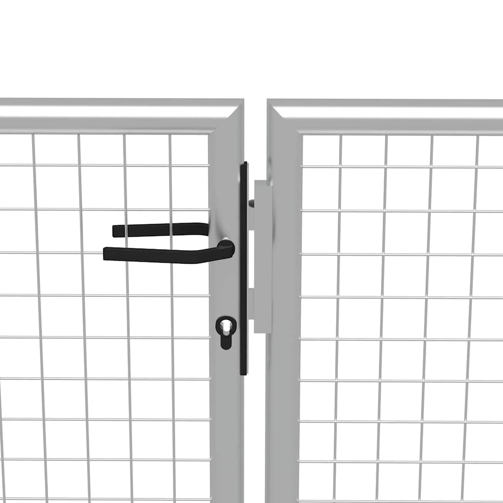 Gartentor verzinkter Stahl 400 x 150 cm Silber