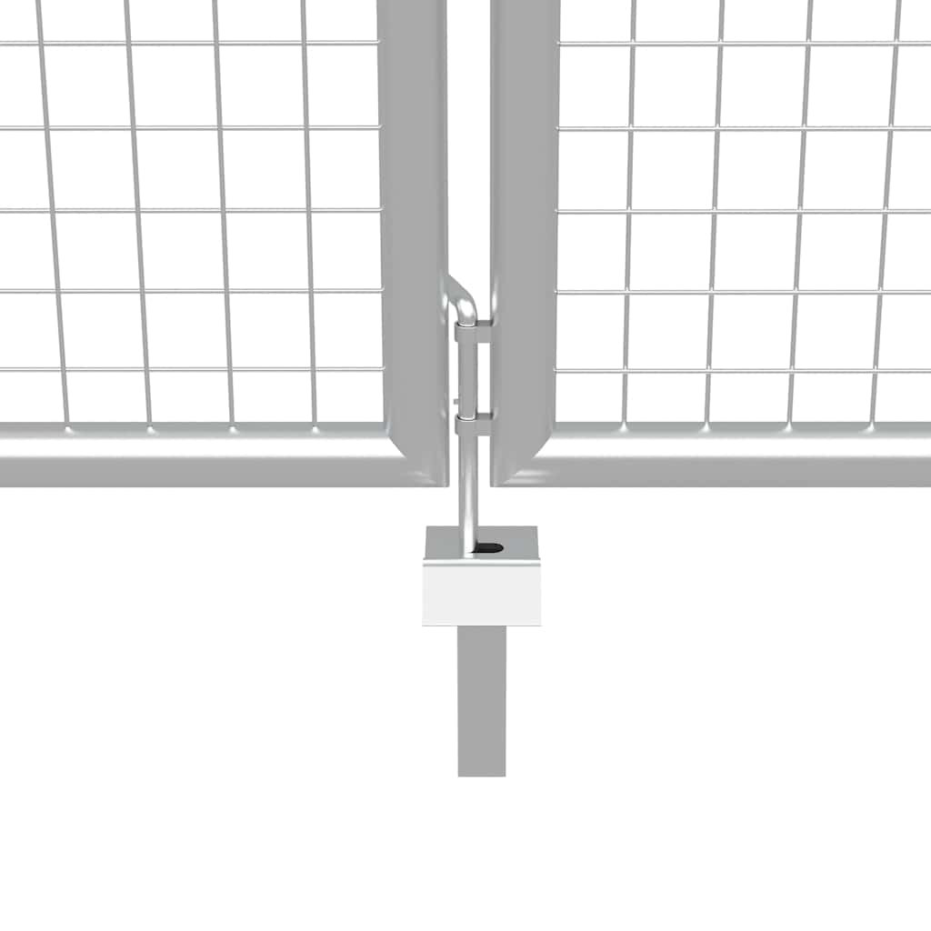 Gartentor verzinkter Stahl 400 x 150 cm Silber