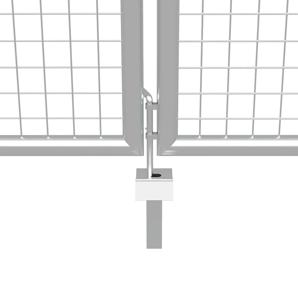 Gartentor verzinkter Stahl 400 x 175 cm Silber