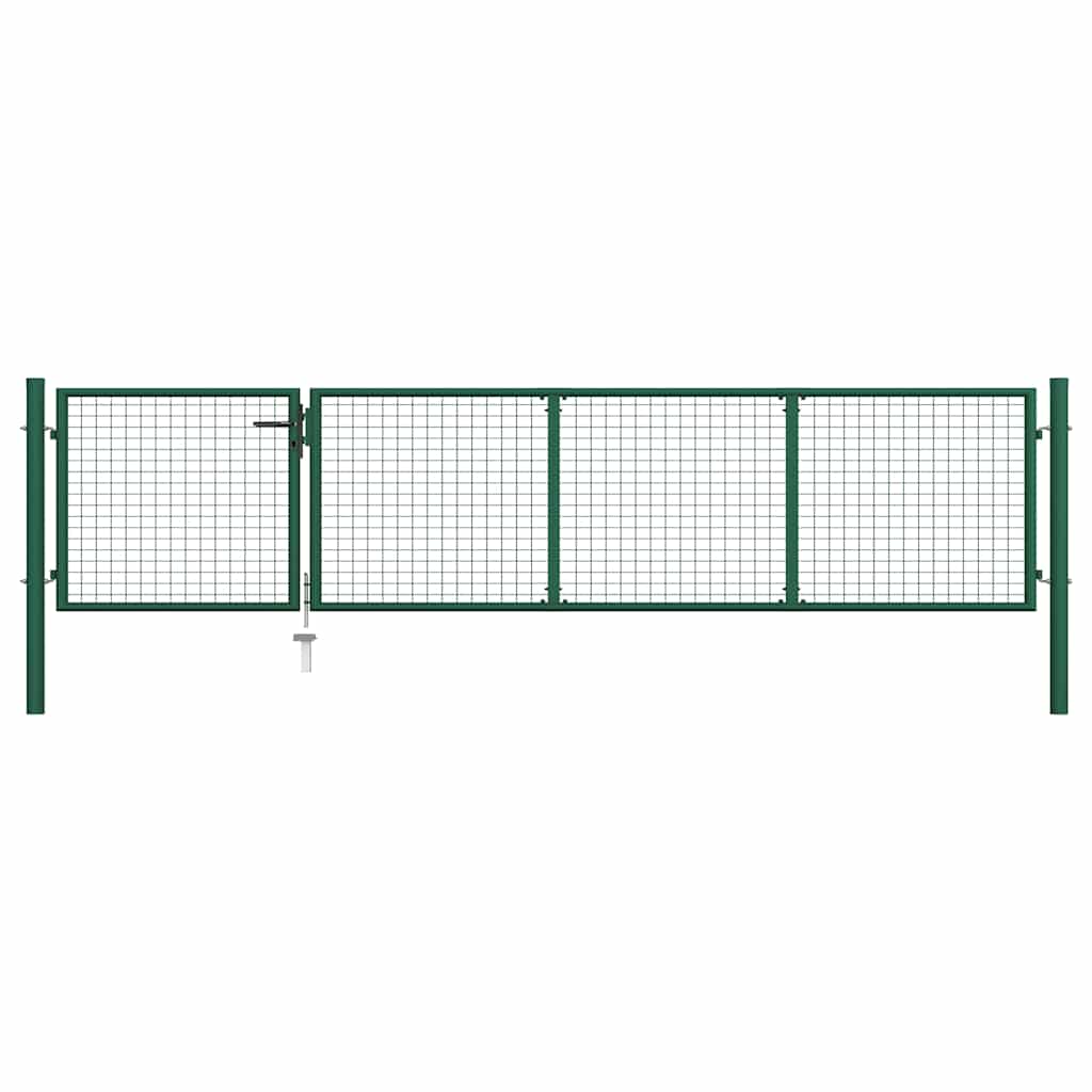 Gartentor aus Stahl 350 x 75 cm Grün