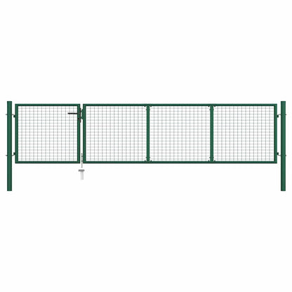 Gartentor aus Stahl 350 x 75 cm Grün