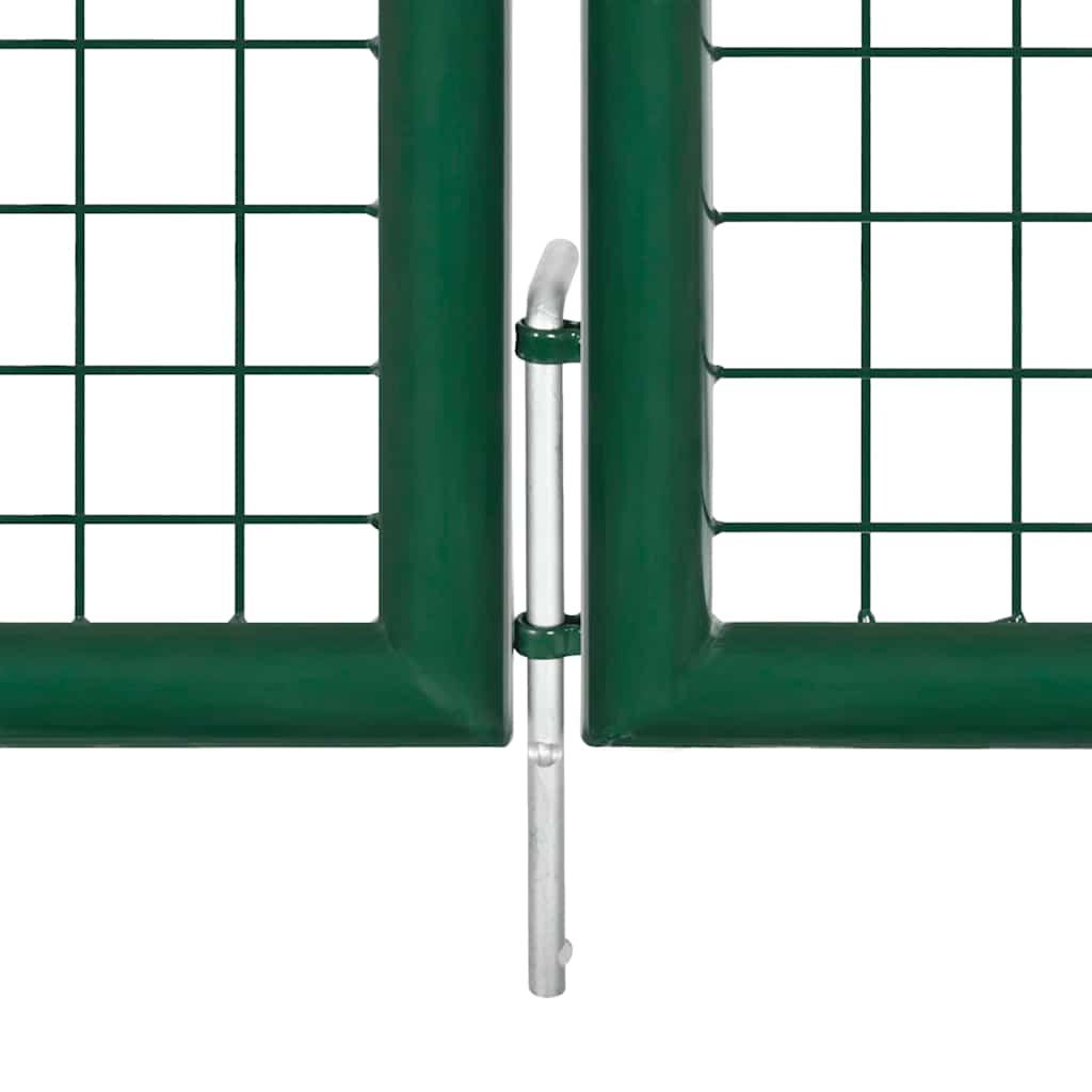 Gartentor aus Stahl 350 x 75 cm Grün