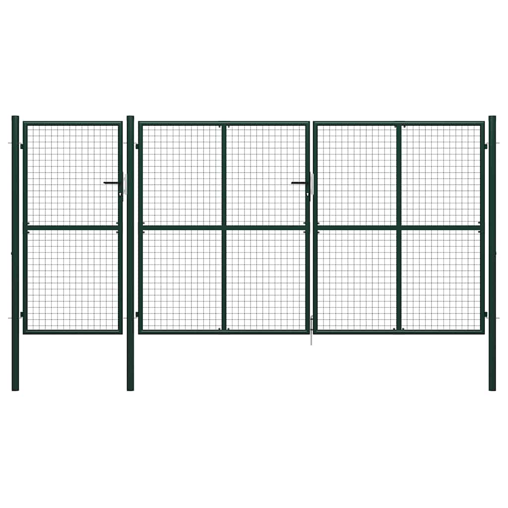 Gartentor aus Stahl 400 x 150 cm Grün