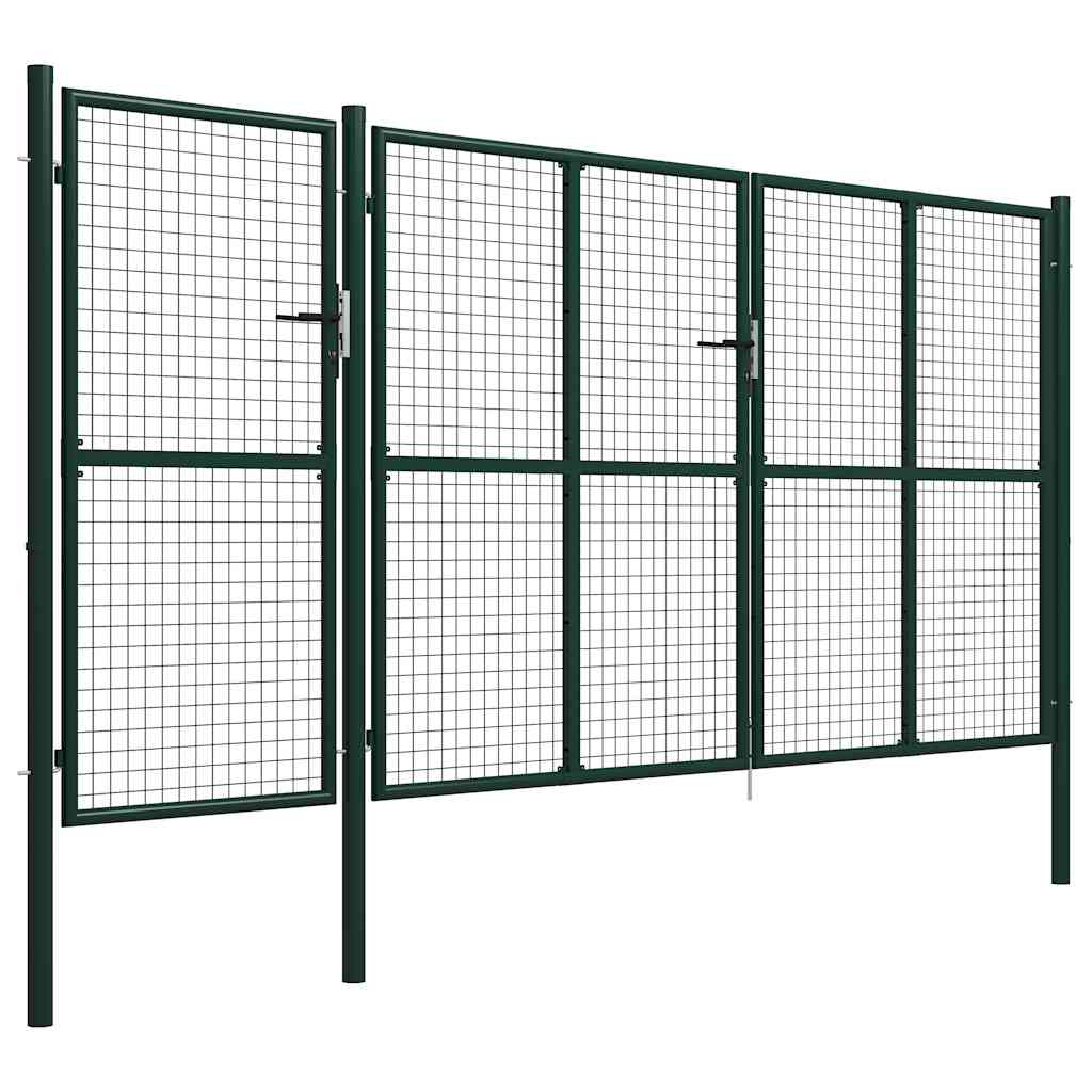 Gartentor aus Stahl 400 x 150 cm Grün