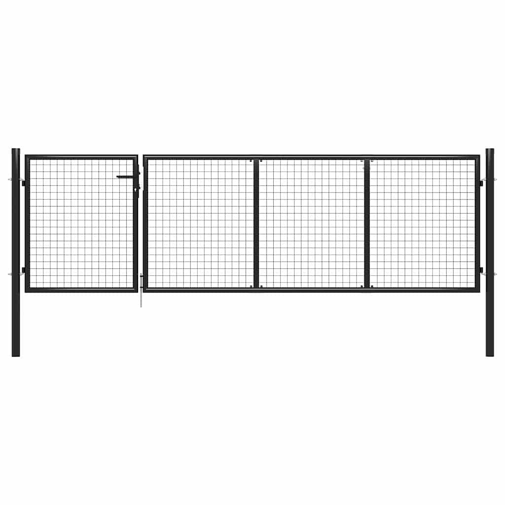 Gartentor aus Stahl 350 x 75 cm Anthrazit