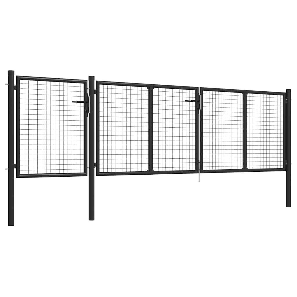 Gartentor aus Stahl 400 x 75 cm Anthrazit