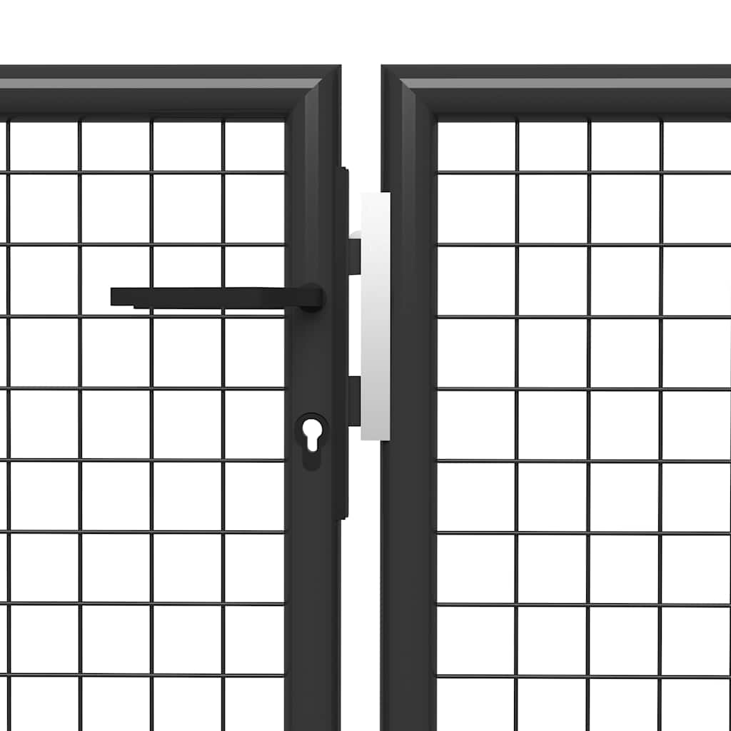 Gartentor aus Stahl 400 x 75 cm Anthrazit
