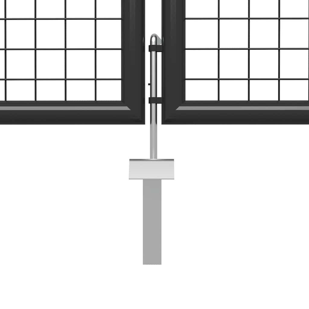 Gartentor aus Stahl 400 x 75 cm Anthrazit