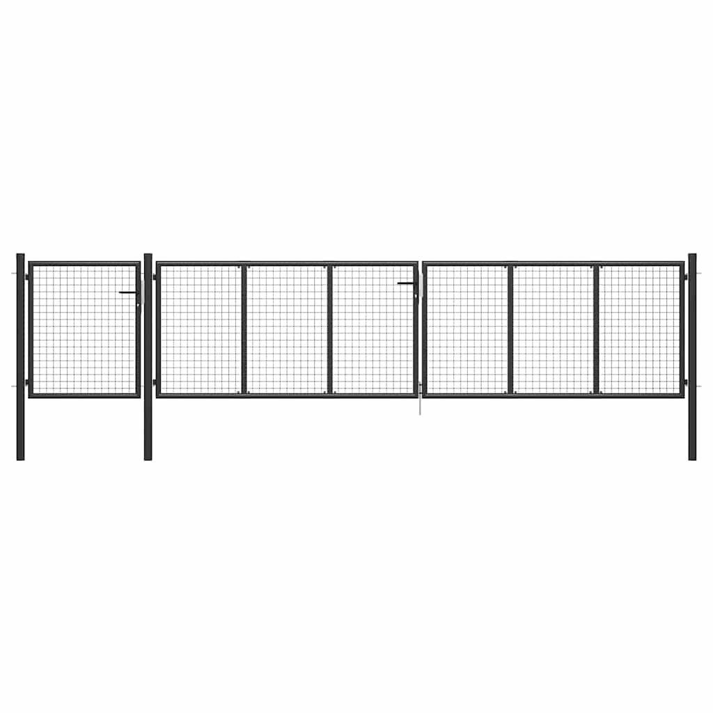 Gartentor aus Stahl 500 x 75 cm Anthrazit