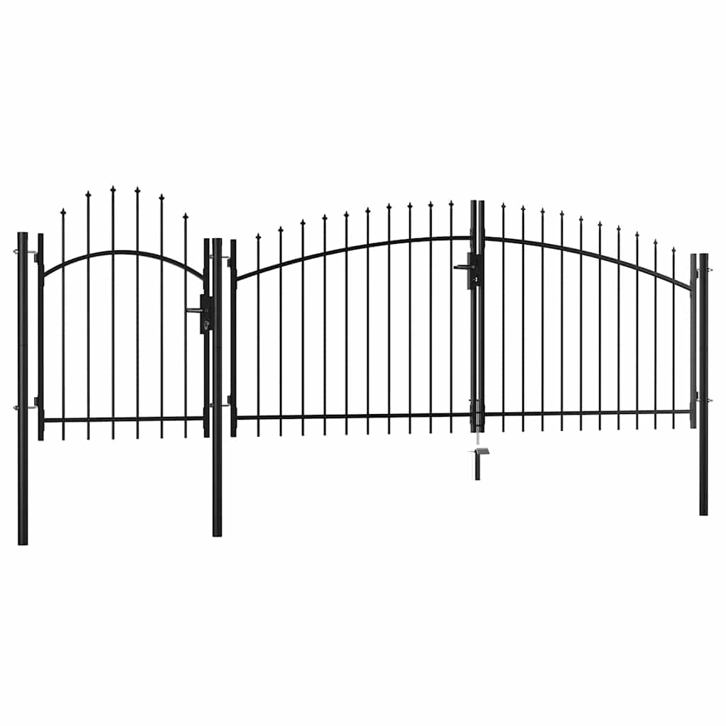 Gartentor Woerden Stahl 1,25 x 4 m Schwarz