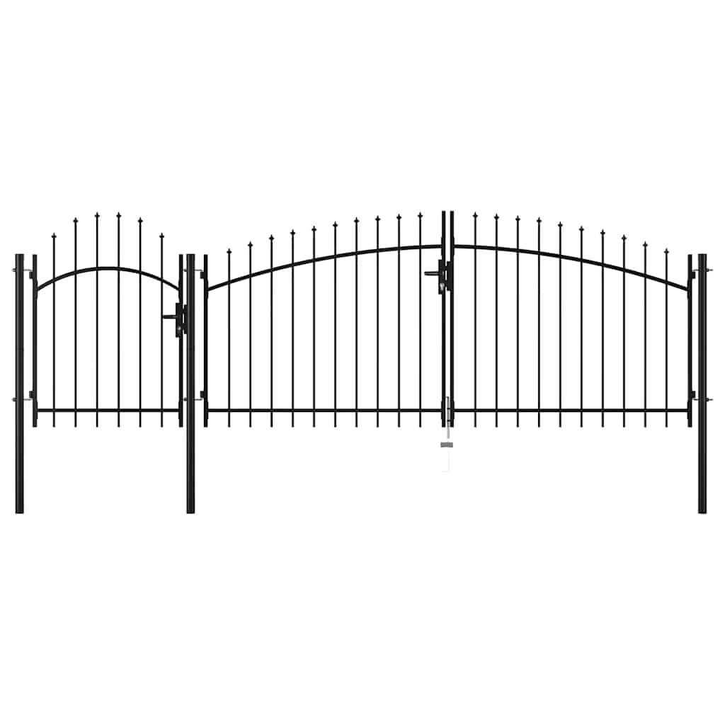 Gartentor Woerden Stahl 1,25 x 4 m Schwarz