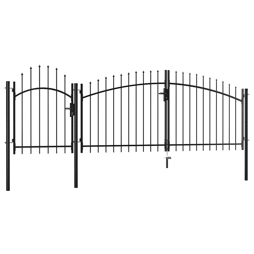 Gartentor Woerden Stahl 1,5 x 4 m Schwarz