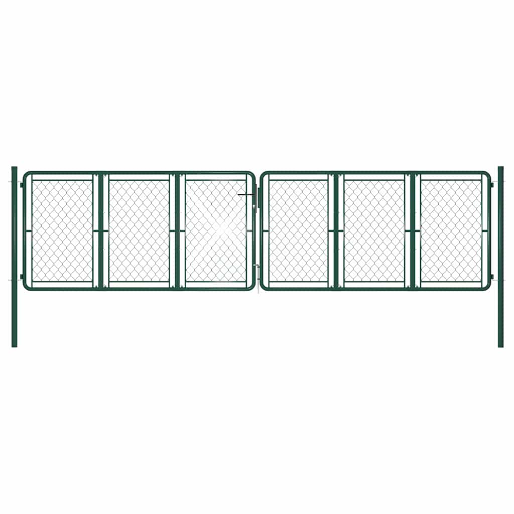 Gartentor aus Stahl 400 x 125 cm Grün