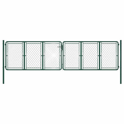 Gartentor aus Stahl 400 x 125 cm Grün