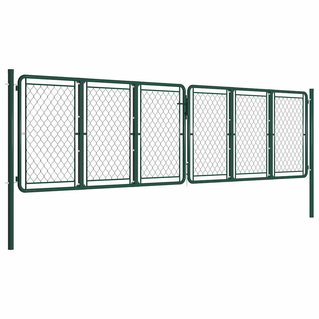 Gartentor aus Stahl 400 x 125 cm Grün