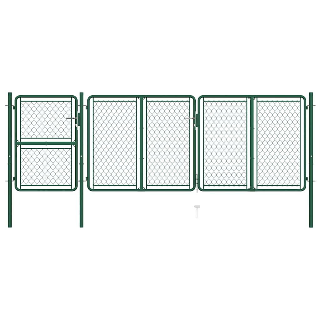 Gartentor aus Stahl 400 x 125 cm Grün