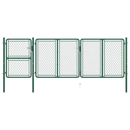 Gartentor aus Stahl 400 x 125 cm Grün