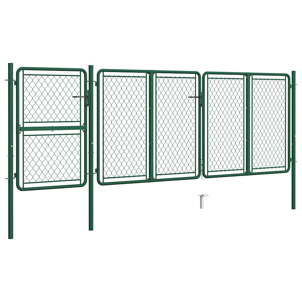 Gartentor aus Stahl 400 x 125 cm Grün