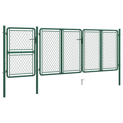Gartentor aus Stahl 400 x 125 cm Grün