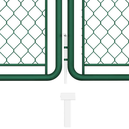 Gartentor aus Stahl 400 x 125 cm Grün