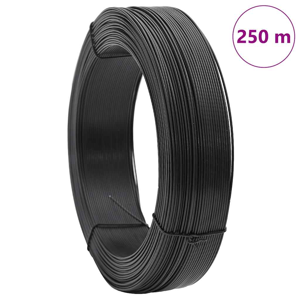 Zaun-Bindedraht 250 m 1,4/2 mm Stahl Anthrazit