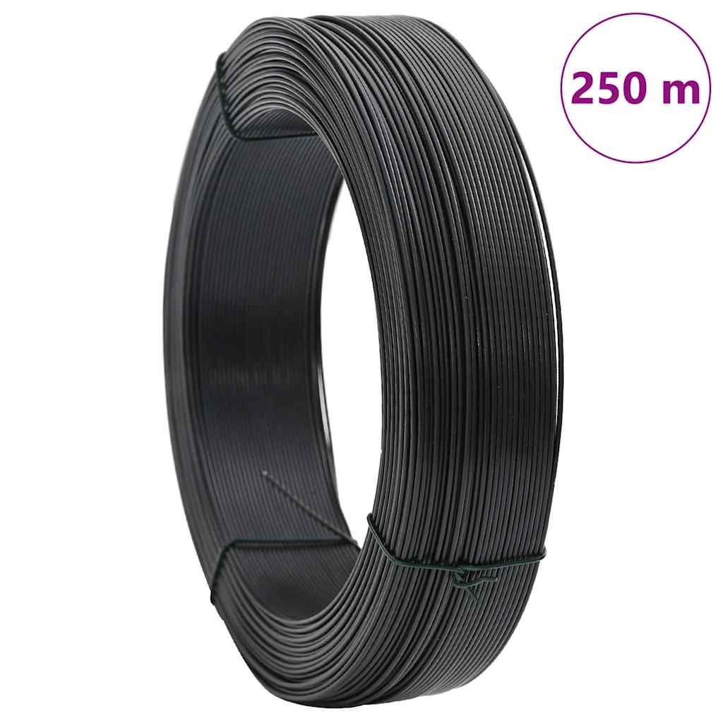 Zaun-Bindedraht 250 m 1,6/2,5 mm Stahl Anthrazit