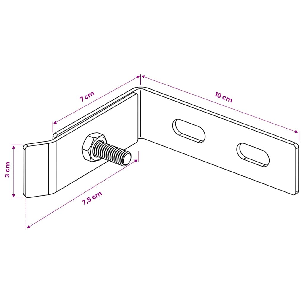 Wand-Eckverbinder 10 Sets Anthrazit