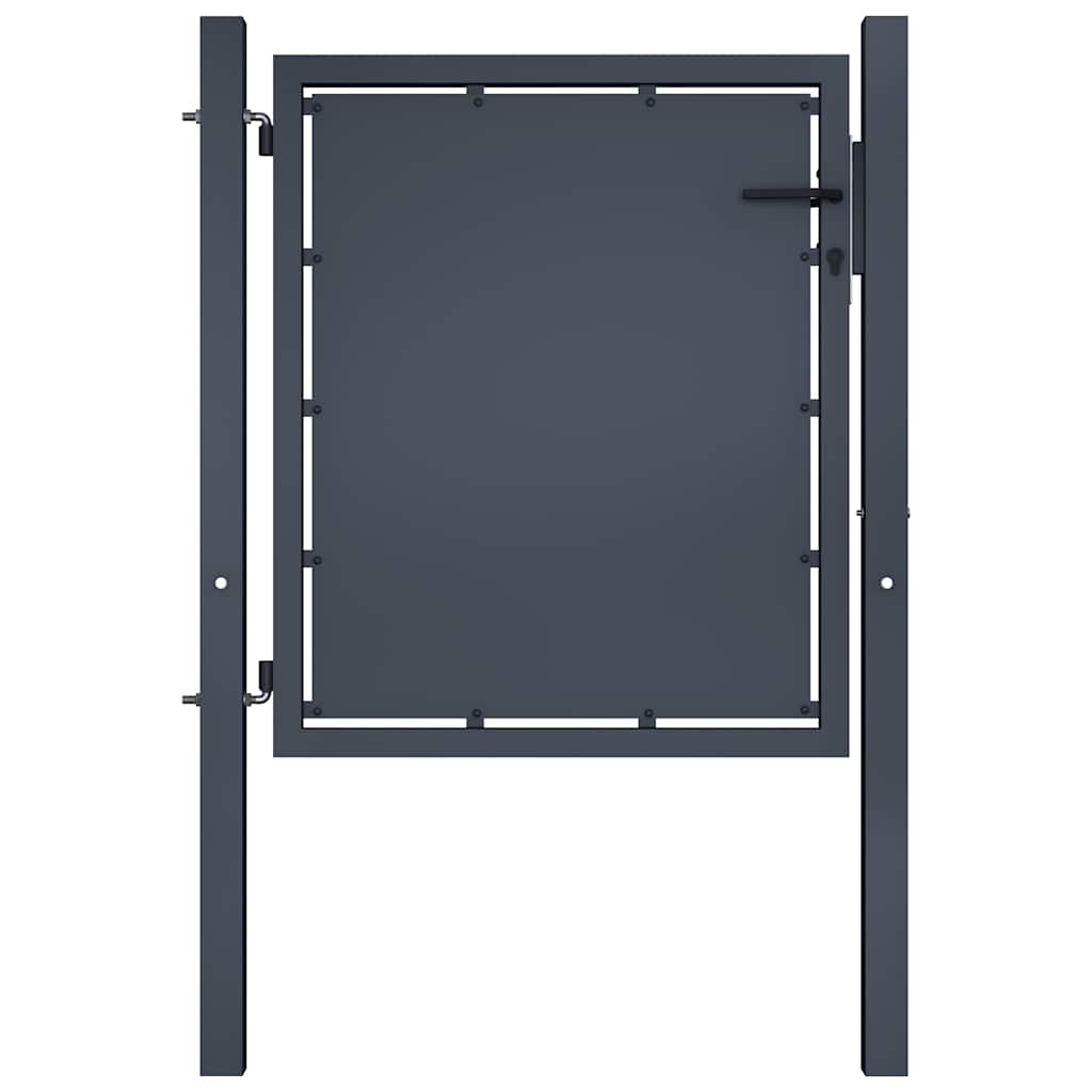 Gartentor aus Stahl 100 x 75 cm Anthrazit