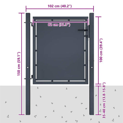 Gartentor aus Stahl 100 x 100 cm Anthrazit