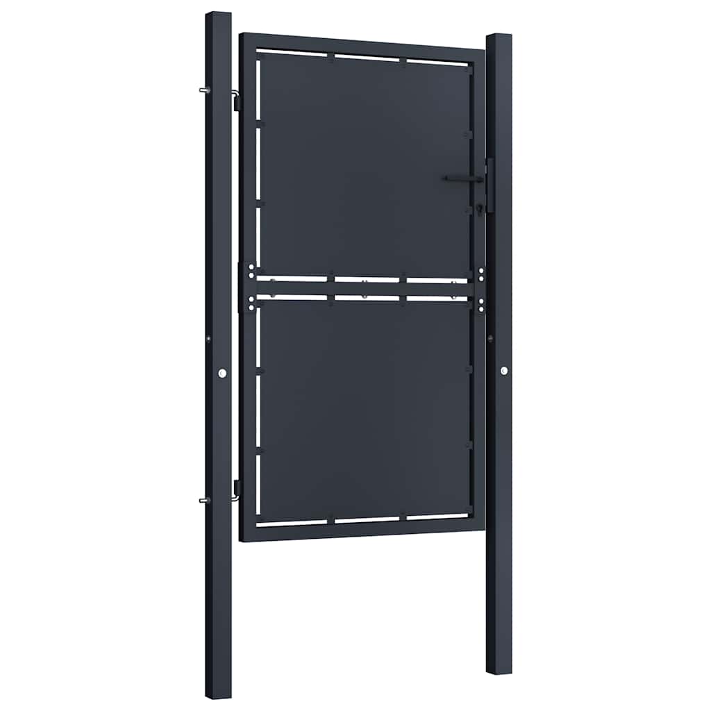 Gartentor aus Stahl 100 x 200 cm Anthrazit