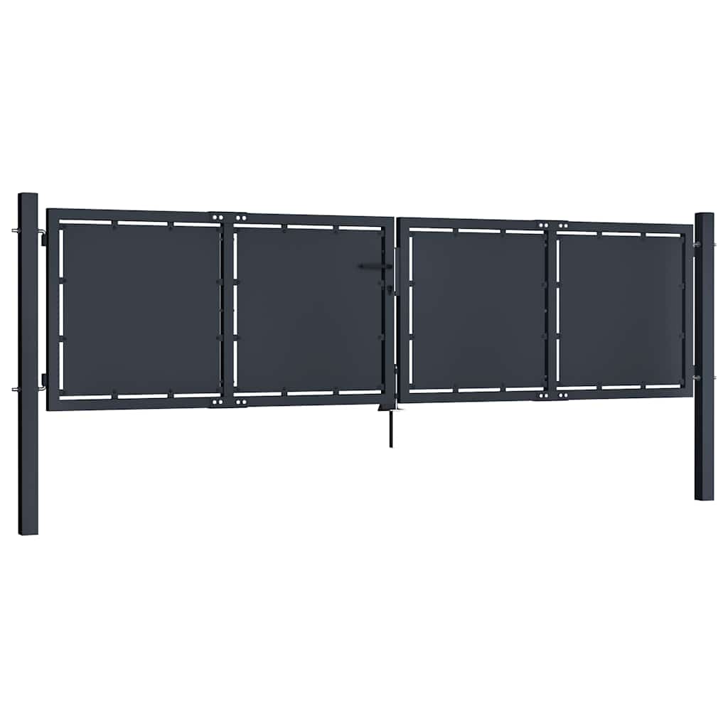 Gartentor aus Stahl 300 x 100 cm Anthrazit