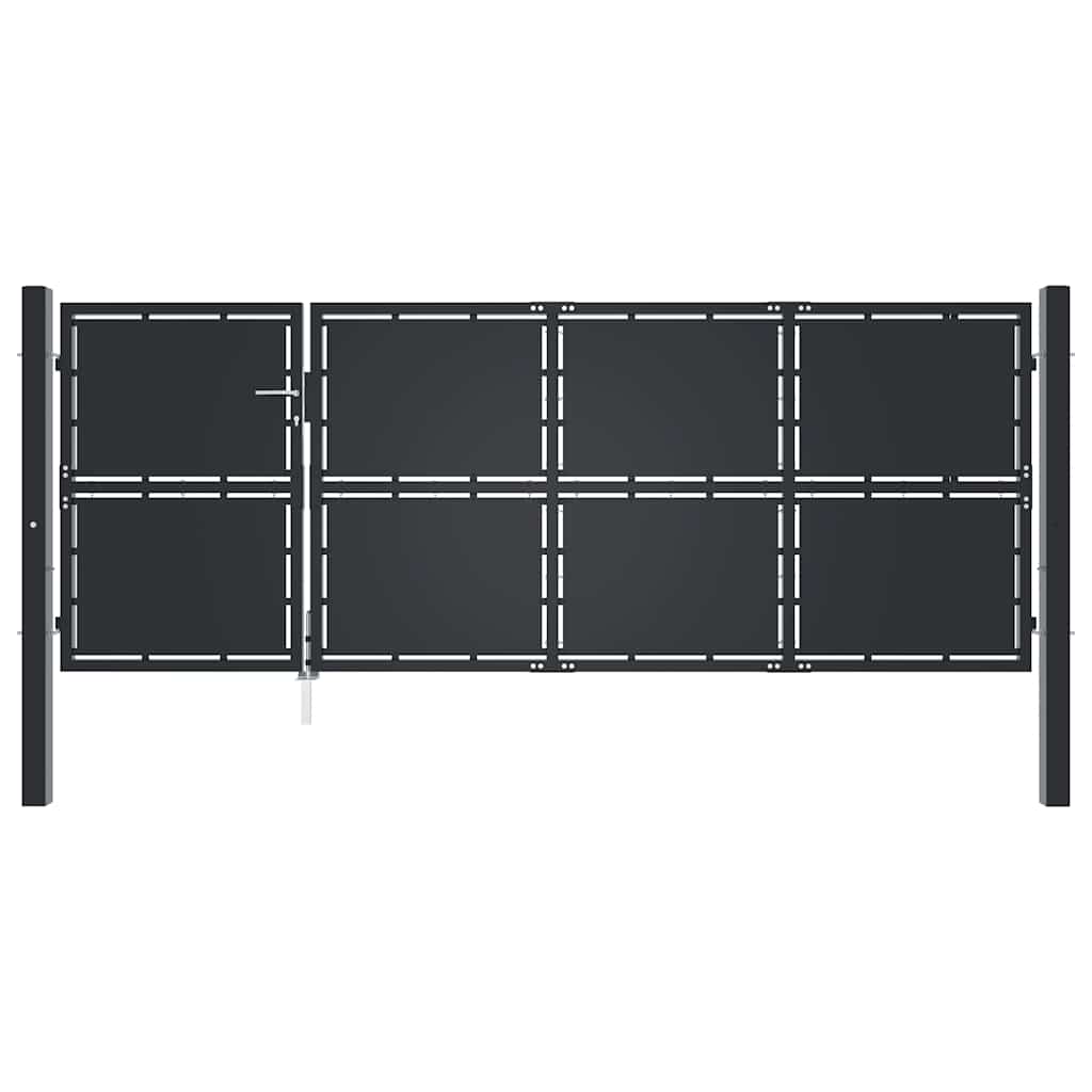 Gartentor aus Stahl 350 x 125 cm Anthrazit