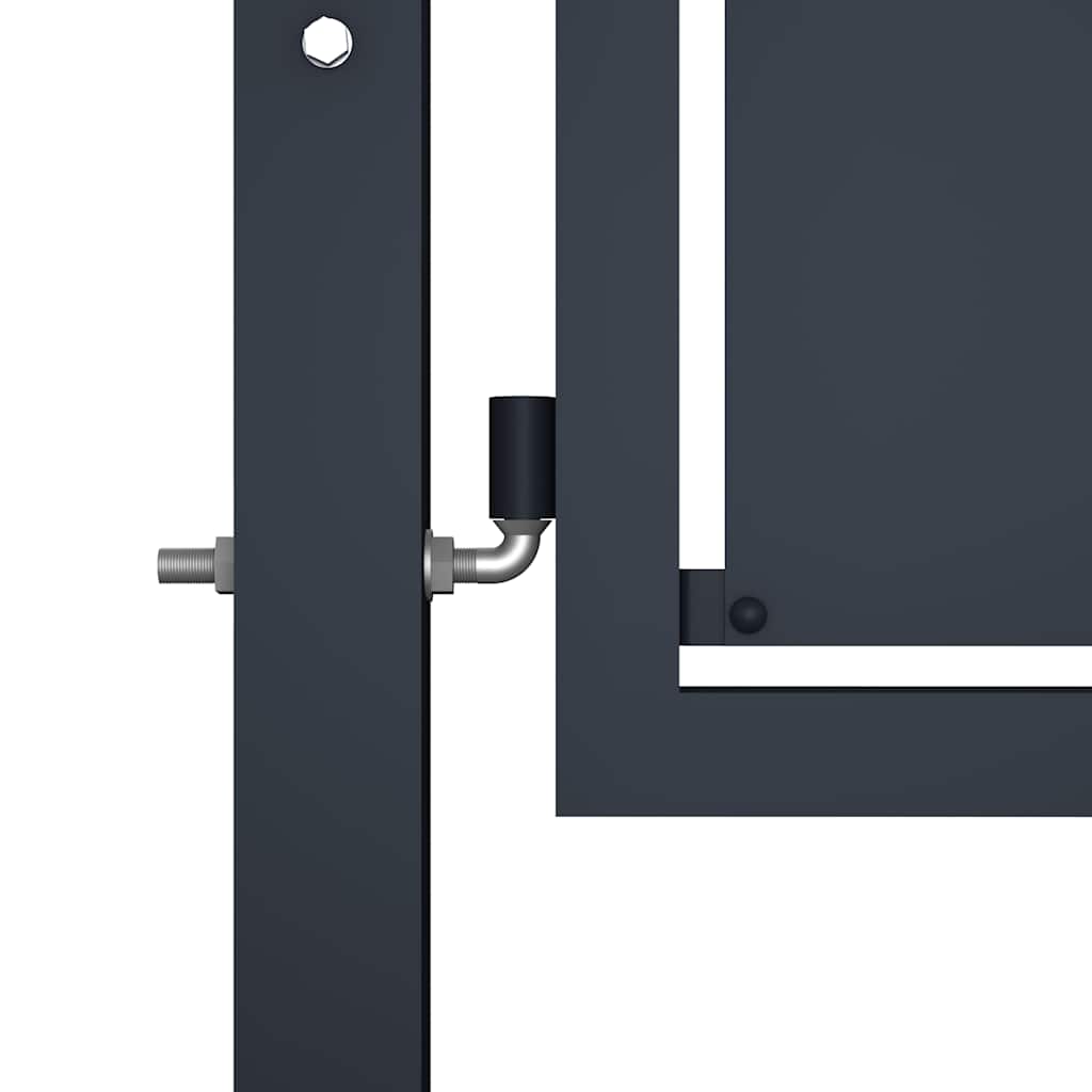 Gartentor aus Stahl 350 x 125 cm Anthrazit