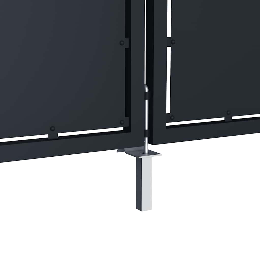 Gartentor aus Stahl 350 x 125 cm Anthrazit
