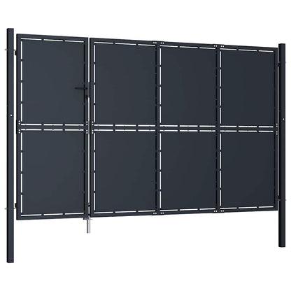 Gartentor aus Stahl 350 x 150 cm Anthrazit