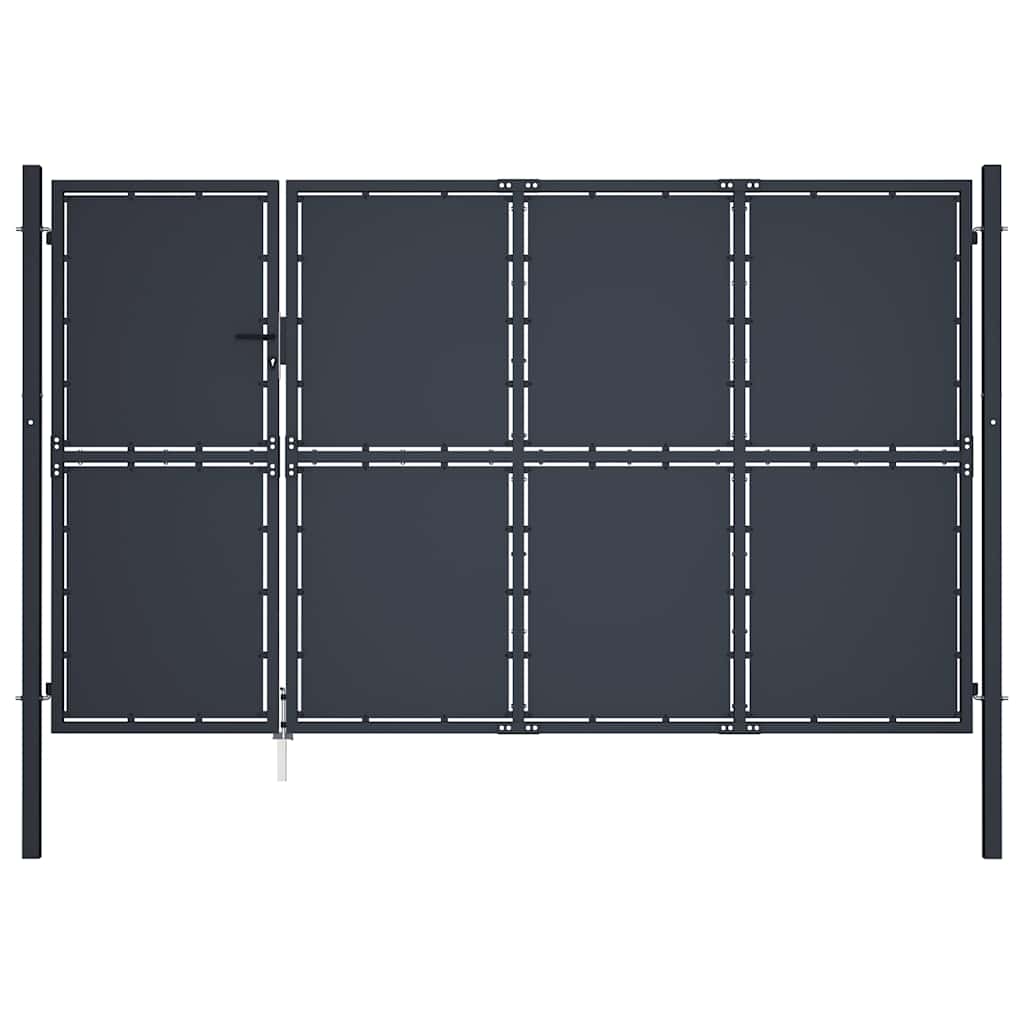 Gartentor aus Stahl 350 x 175 cm Anthrazit