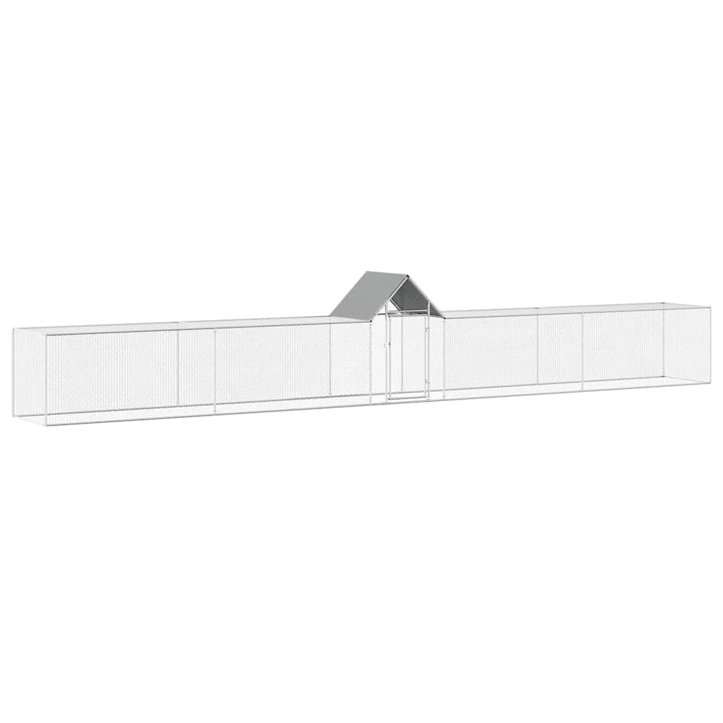 Hühnerstall 9x1x1,5 m Verzinkter Stahl