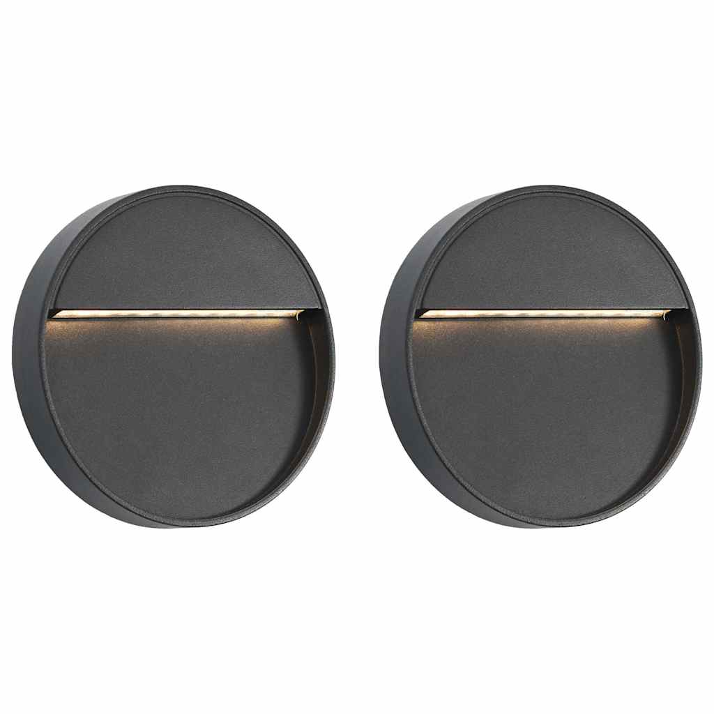 Outdoor wall lights 2 pcs. LED 3W Black Round